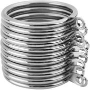 45mm Heavy Duty Metal Curtain Rings With Eyes Voile Pole Bracket Silver Black UK