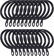 45mm Heavy Duty Metal Curtain Rings With Eyes Voile Pole Bracket Silver Black UK