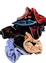 solid stone decor velvet elastic bobble hair Scrunchies bands medium or large lots of colours good quality by homeelabador