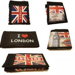 Union Jack London Tri-Fold Wallet with Chain Clip Mens Boys Gift Souvenir Purse