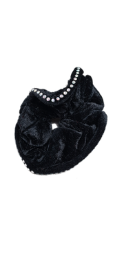 solid stone decor velvet elastic bobble hair Scrunchies bands medium or large lots of colours good quality by homeelabador