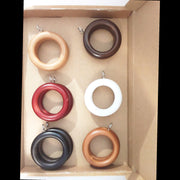 Pack of 12 Wooden Curtain Rings 38mm  with eyelets