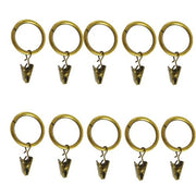 30mm Curtain Rings with Aligator Pinch Clips Pack of 10