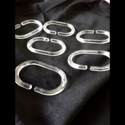 White Shower Curtains Ring Hooks Bathroom Waterproof Plastic Strong Hanger Pack of 12