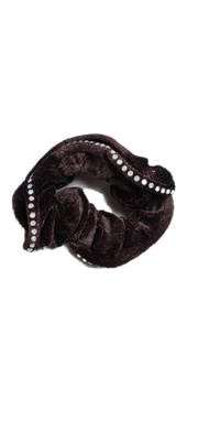 solid stone decor velvet elastic bobble hair Scrunchies bands medium or large lots of colours good quality by homeelabador