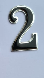 Self Adhesive Door Numbers Chrome Finish 2