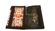 Union Jack London Tri-Fold Wallet with Chain Clip Mens Boys Gift Souvenir Purse