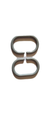 White Shower Curtains Ring Hooks Bathroom Waterproof Plastic Strong Hanger Pack of 12