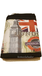 Union Jack London Tri-Fold Wallet with Chain Clip Mens Boys Gift Souvenir Purse