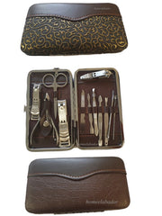 Unisex 12 Piece Nail Care Cutter Cuticle Clipper Manicure Pedicure KIT Case with Gift Box