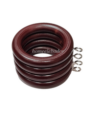 Homeelabador 45mm Wooden Curtain Hanging Ring hooks with Eyes