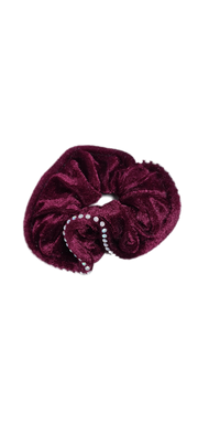 solid stone decor velvet elastic bobble hair Scrunchies bands medium or large lots of colours good quality by homeelabador