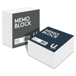 U. 2/4 x 400 Sheets Memo Block Refills Square Plain White Paper Cube 90mm x 90mm