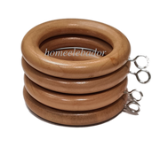 Homeelabador 45mm Wooden Curtain Hanging Ring hooks with Eyes