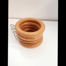 Pack of 12 Wooden Curtain Rings 38mm  with eyelets
