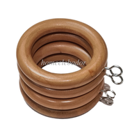 Homeelabador 45mm Wooden Curtain Hanging Ring hooks with Eyes