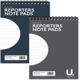 New 3pk reporters notepad school Office Business Stationery Paper Writing pens