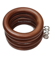 Homeelabador 45mm Wooden Curtain Hanging Ring hooks with Eyes