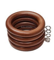 Homeelabador 45mm Wooden Curtain Hanging Ring hooks with Eyes