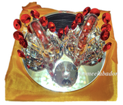 Crystal Glass Swan Pair Decorative Diamante Filled Ornament with Gift Box