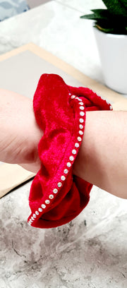 solid stone decor velvet elastic bobble hair Scrunchies bands medium or large lots of colours good quality by homeelabador