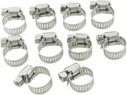 10pc Jubilee Clips Hose Clamps Metal Assorted Size Adjustable Set Garden Home UK