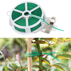 Easy CUT Plant Twist Tie Support Wire With Cutter Reusable Garden Soft Flexible