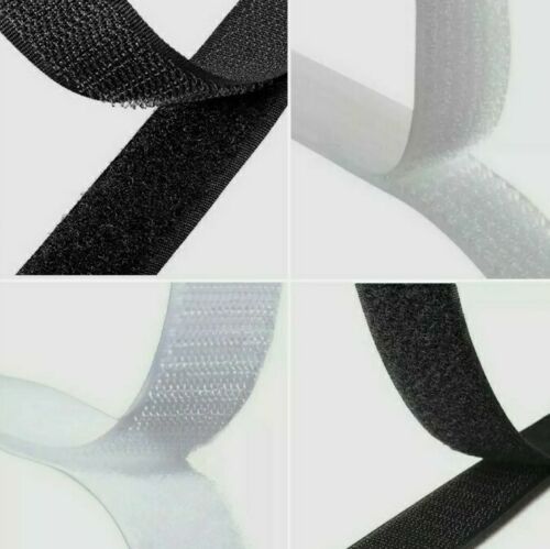 Black & White Velco Sew On Hook & Loop Sticht On Back Nylon Fabric Fastener 50cm