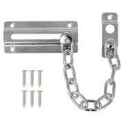 Heavy Duty Steel DOOR CHAIN RESTRICTOR Lock Latch Slide Catch Security Safety  With Screw