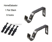 2 Metal Curtain Pole Rod Holder Brackets Hooks 19mm