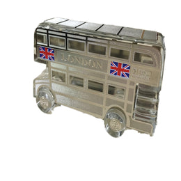 London Bus Souvenir Collection in Crystal Glass and metal covering.