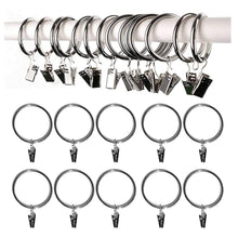 30mm Curtain Rings with Aligator Pinch Clips Pack of 10