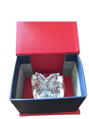 Crystal Glass Swan Pair Decorative Diamante Filled Ornament with Gift Box