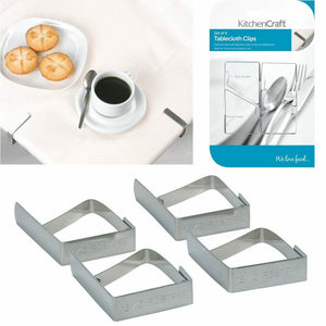 4x Heavy Duty Stainless Steel Table Cloth Cover Clip Dinner Picnic Outdoor Clamp.