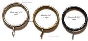 40mm Metal Curtain Rings with eyelets for curtain hooks, Pack of 12/24/48