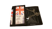 Union Jack London Tri-Fold Wallet with Chain Clip Mens Boys Gift Souvenir Purse