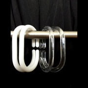 White Shower Curtains Ring Hooks Bathroom Waterproof Plastic Strong Hanger Pack of 12