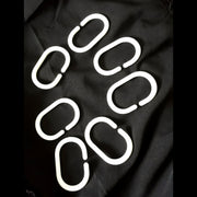 White Shower Curtains Ring Hooks Bathroom Waterproof Plastic Strong Hanger Pack of 12