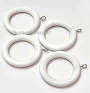 Homeelabador 45mm Wooden Curtain Hanging Ring hooks with Eyes